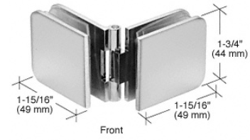 C.R. Laurence Polished Chrome Adjustable Glass-to-Glass Clamp for 8mm to 12mm Glass