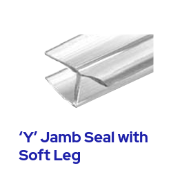 C.R. Laurence - Polycarbonate Y-Jamb 180-Degree Seal with Soft Leg for 10mm Glass