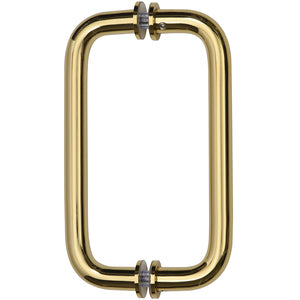 CRL 8" BM Series Tubular Back-to-Back Pull Handle - Polished Brass