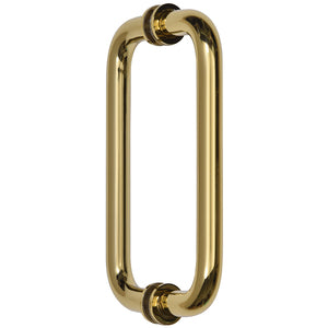 CRL 8" BM Series Tubular Back-to-Back Pull Handle - Polished Brass