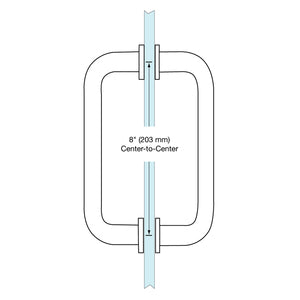 CRL 8" BM Series Tubular Back-to-Back Pull Handle - Polished Brass