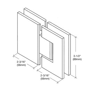 CRL Geneva 180 Series 180 Degree Glass-to-Glass Standard Hinge - Polished Chrome