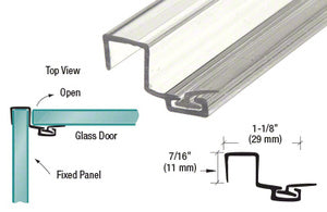 C.R. Laurence  Polycarbonate U-Seal 90-Degree Strike with Leg and Insert for 10mm Glass