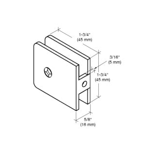 CRL Traditional Style Fixed Panel U-Clamp - Brushed Nickel