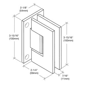 C.R.Laurence Vienna 037 Series Wall Mount Full Back Plate - Polished Chrome