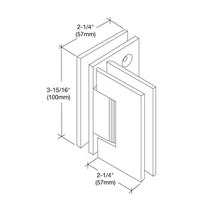 C.R. Laurence Vienna 092 Series 90 Degree Glass-To-Glass Hinge - Polished Chrome