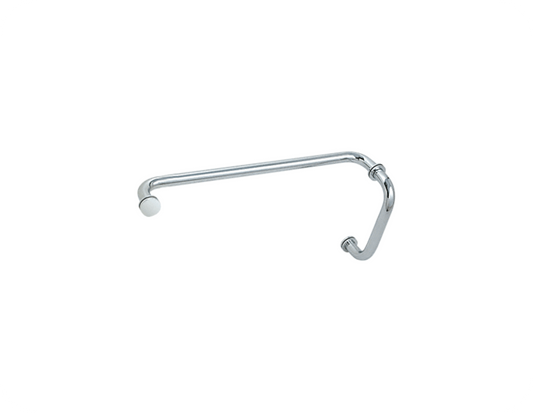 CRL 8" Pull Handle and 18" Towel Bar BM Series Combination with Metal Washers - Polished Chrome