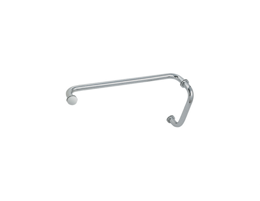 CRL 8" Pull Handle and 18" Towel Bar BM Series Combination with Metal Washers - Satin Chrome