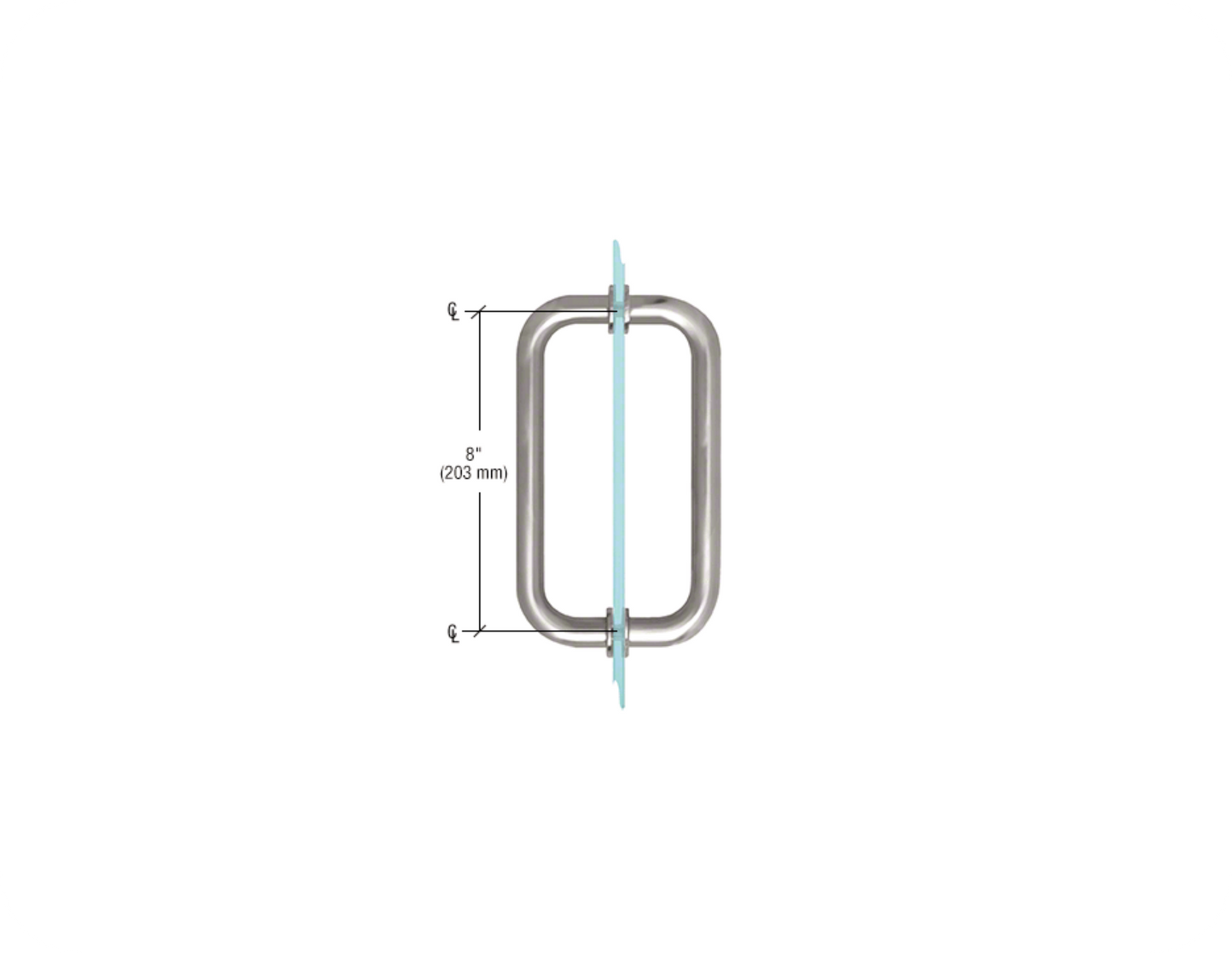 CRL 8" BM Series Tubular Back-to-Back Pull Handle - Satin Chrome