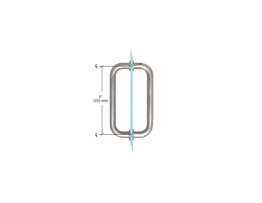 CRL 8" BM Series Tubular Back-to-Back Pull Handle - Satin Chrome