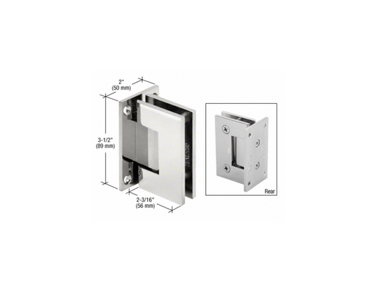 CRL Geneva 037 Series Wall Mount Full Back Plate Standard Hinge - Polished Chrome