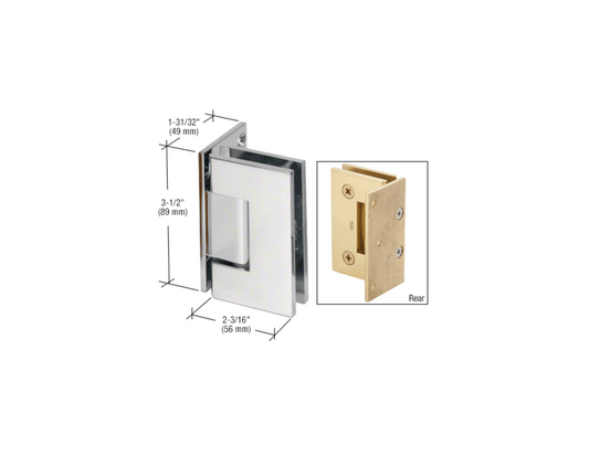 CRL Geneva 044 Series Wall Mount Offset Back Plate Hinge - Polished Chrome