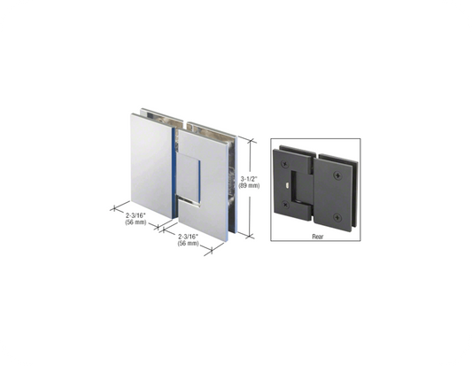 CRL Geneva 580 Series 180 Degree Glass-to-Glass Hinge with 5 Degree Offset - Polished Chrome