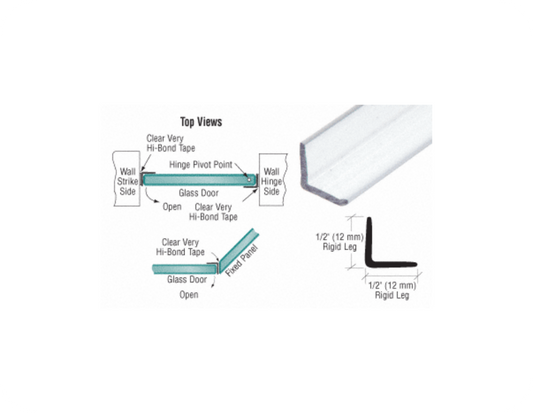 CRL Multi-Purpose Clear 'L' Angle Jamb Seal for 6mm to 12mm Glass