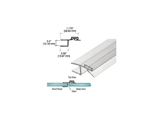 CRL Polycarbonate Strike and Door H-Jamb with Vinyl Insert 180 Degree for 10mm Glass