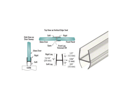 CRL H-Shape Wipe and Seal for 12mm Glass