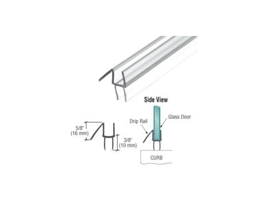 CRL Clear Co-Extruded Bottom Wipe with Drip Rail for 10mm Glass