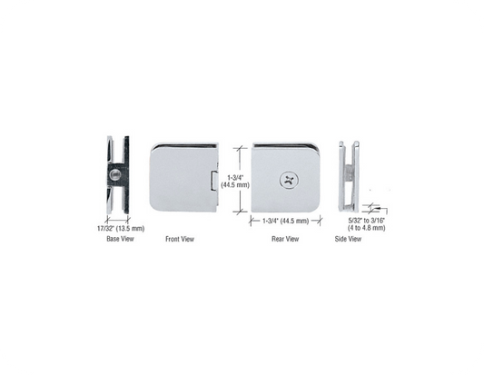 CRL Junior Traditional Style Fixed Panel U-Clamp - Polished Chrome