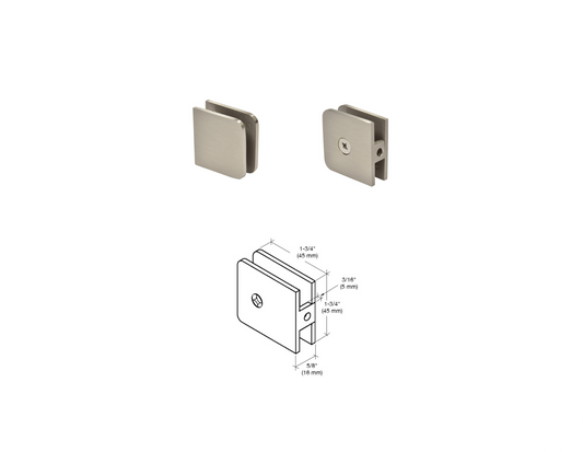 CRL Traditional Style Fixed Panel U-Clamp - Brushed Nickel