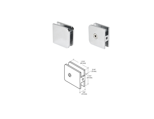 CRL Traditional Style Fixed Panel U-Clamp - Polished Chrome